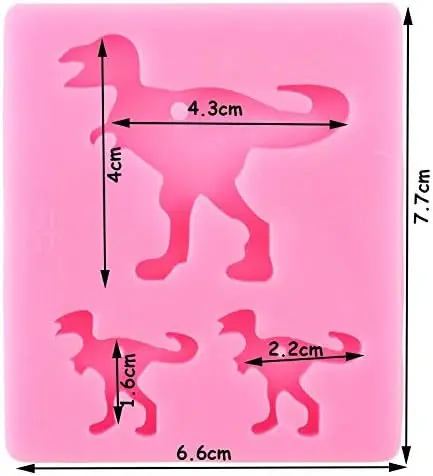 3 Cavity Dinosaur silicone mould