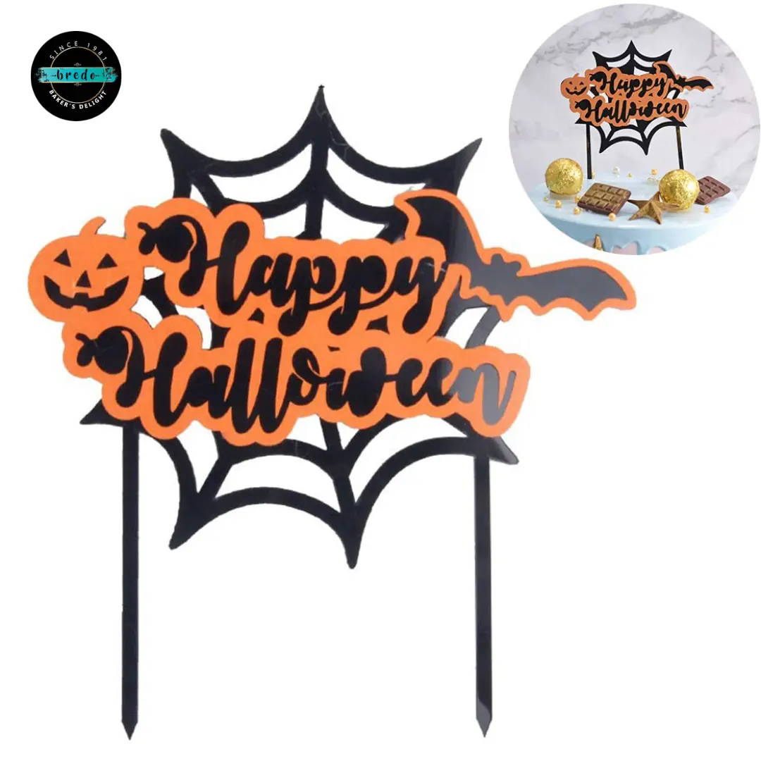 Bat Pumpkin Happy Halloween Cake Topper Cake Decoration