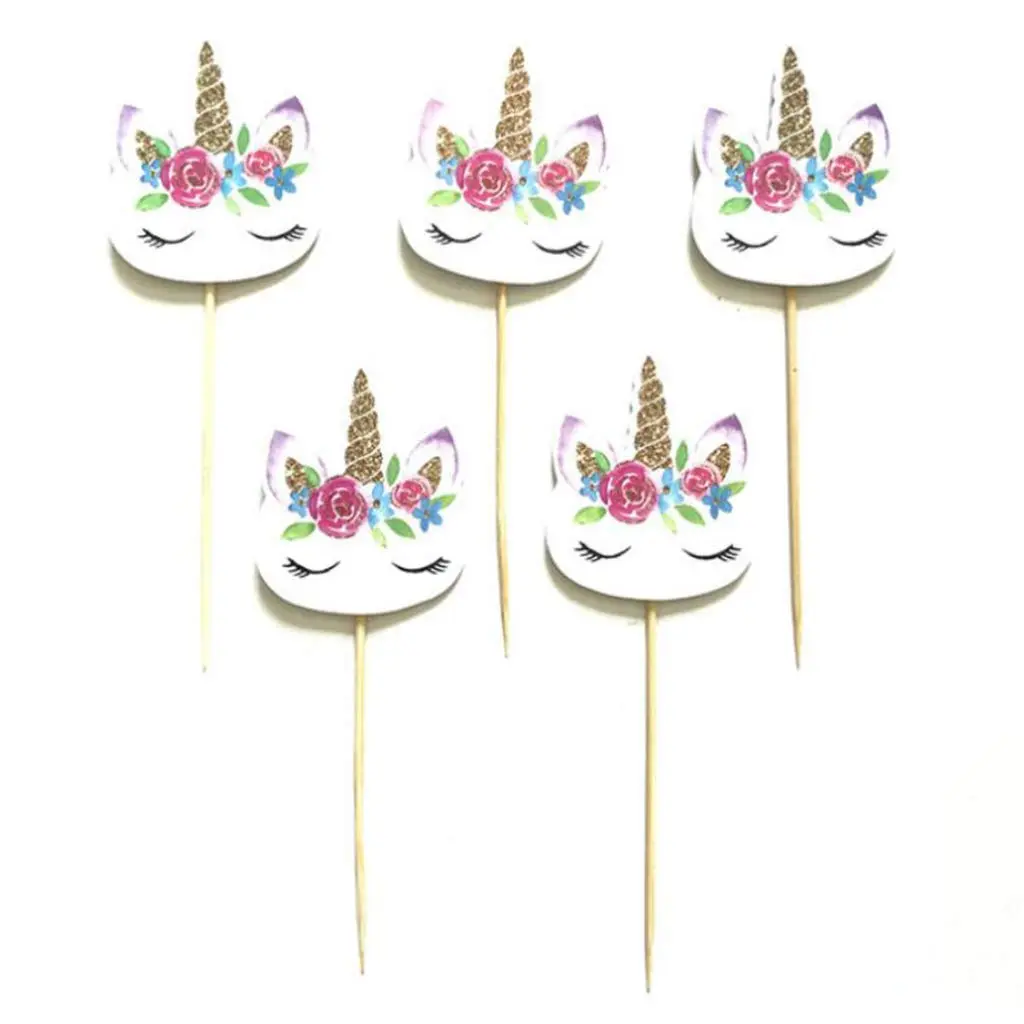 24 pcs Unicorn Pattern for Cake and cupcake Topper Decoration