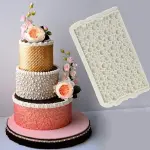 Bubble pearl Onlay Lace Mat for Cake Borders silicone mould