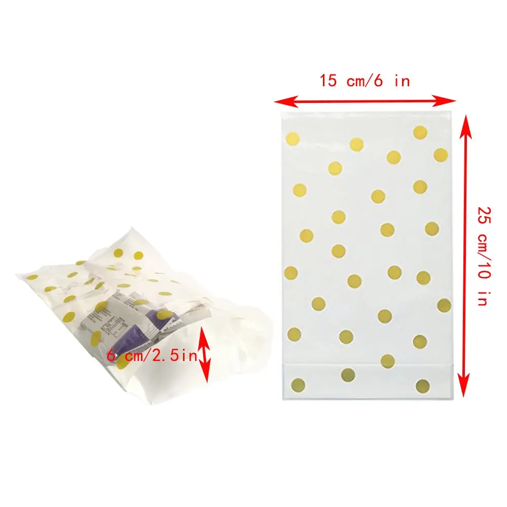 50 Pcs golden polka Portable Bags