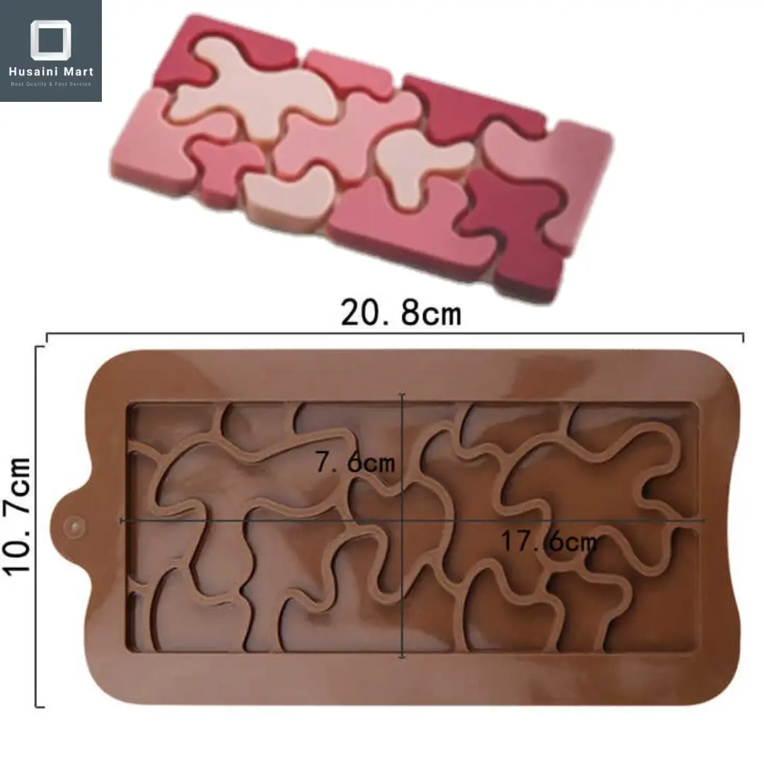 Chocolate Puzzle theme bar silicone Mould