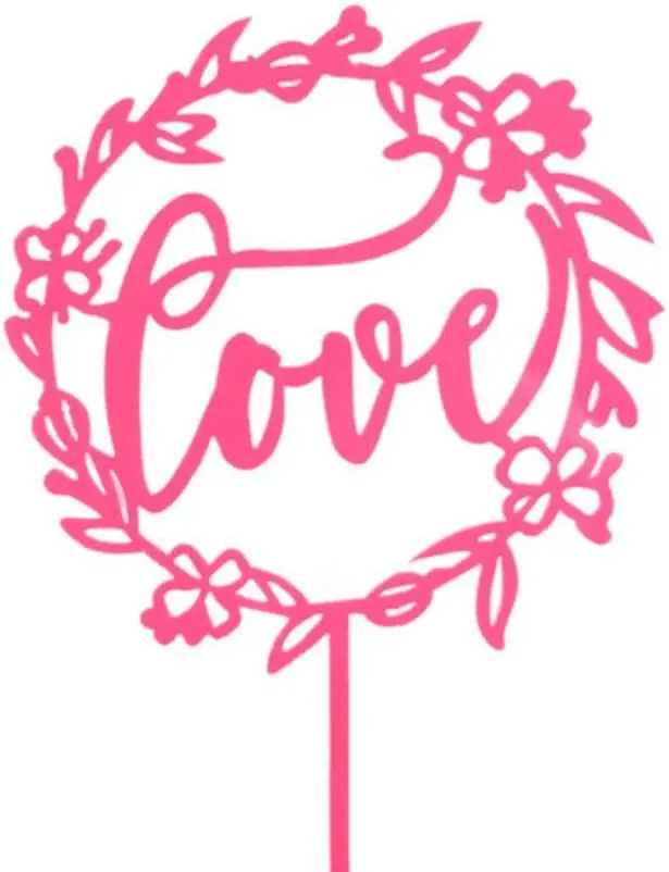 1 pcs Love wreath cake topper