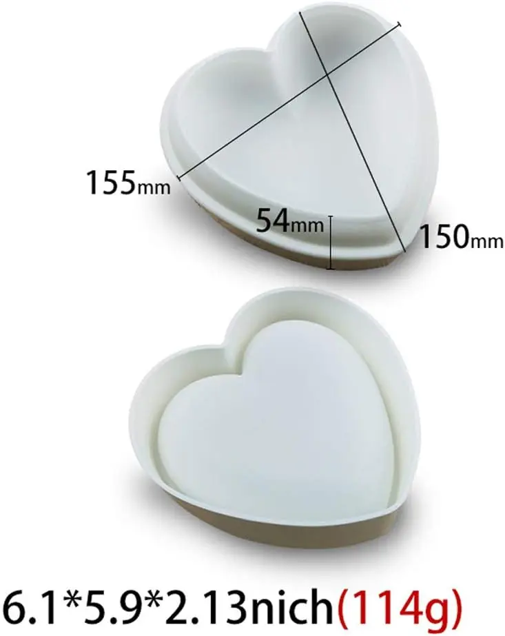 6-Inch Heart Silicone Mold for Baking Mousse Cake Mold Chocolate Dessert Mold,Easy Release Non Stick Silicone mould entremet mould