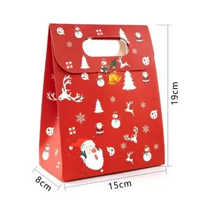 10Pcs Red Christmas Portable Paper Bags