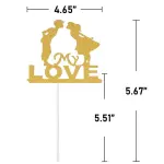 1 pcs Golden Couple my love cake topper