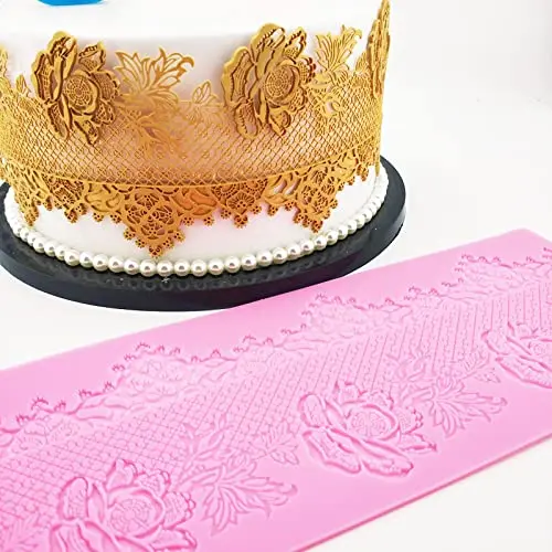 Detailed Rose texture Lace silicone mould