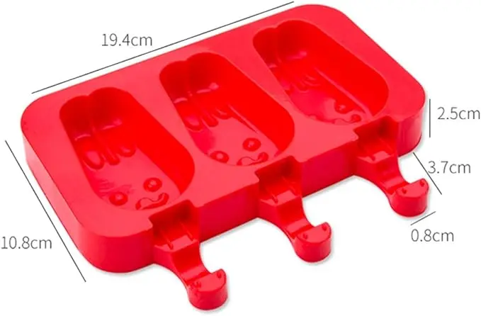 3 Cavities Cute Bunny Silicone Popsicle Mould