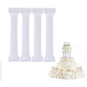 4 pcs Pillars Cake Stand Support Plastic Stand Decor