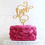 1 pcs Golden love acrylic topper