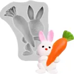 Easter Rabbit holding carrot Silicone Mould