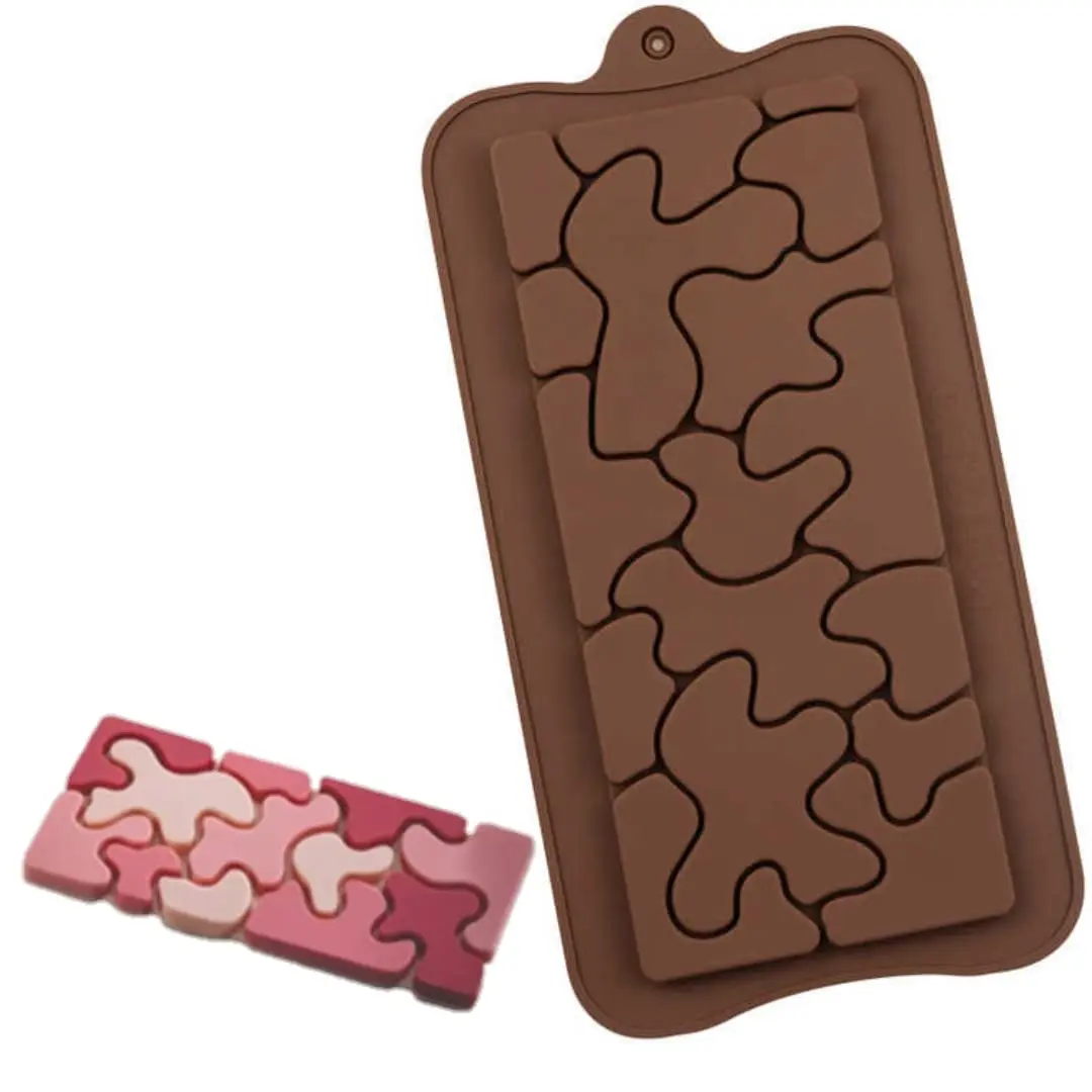 Chocolate Puzzle theme bar silicone Mould