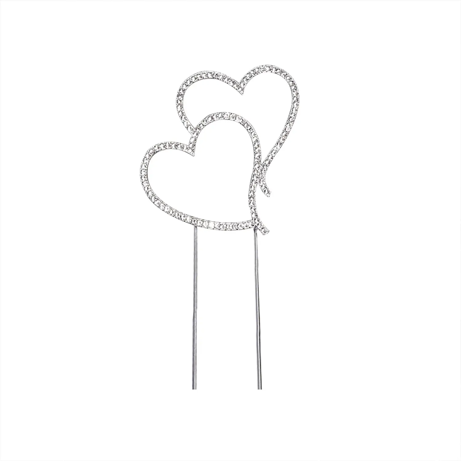 Crystal Alloy Rhinestone Heart Shape Cake Topper