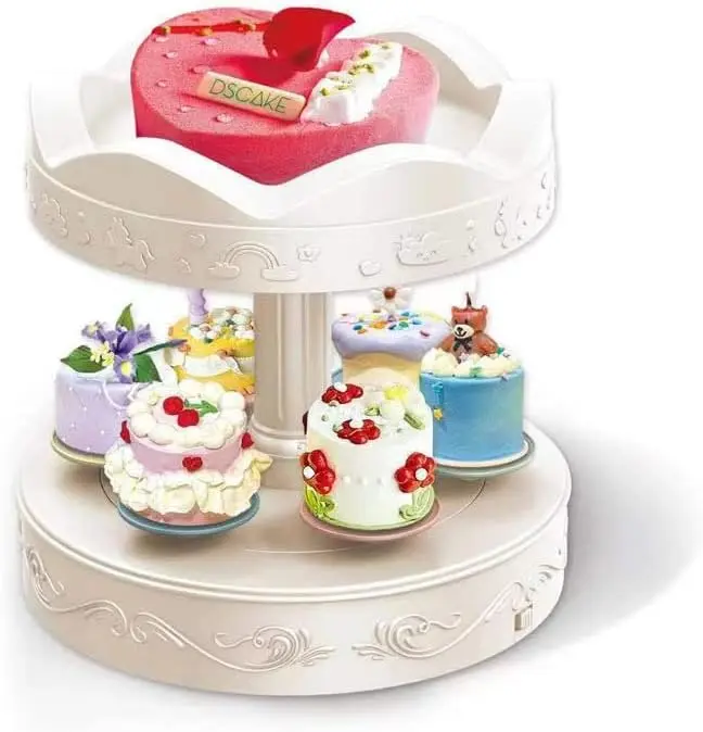 Auto 360 Degree Rotating Cupcake Stand 6PC plus cake stand on top stand