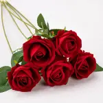 2 pcs Realstic Rose artificial flower with leaf and stem cake topper