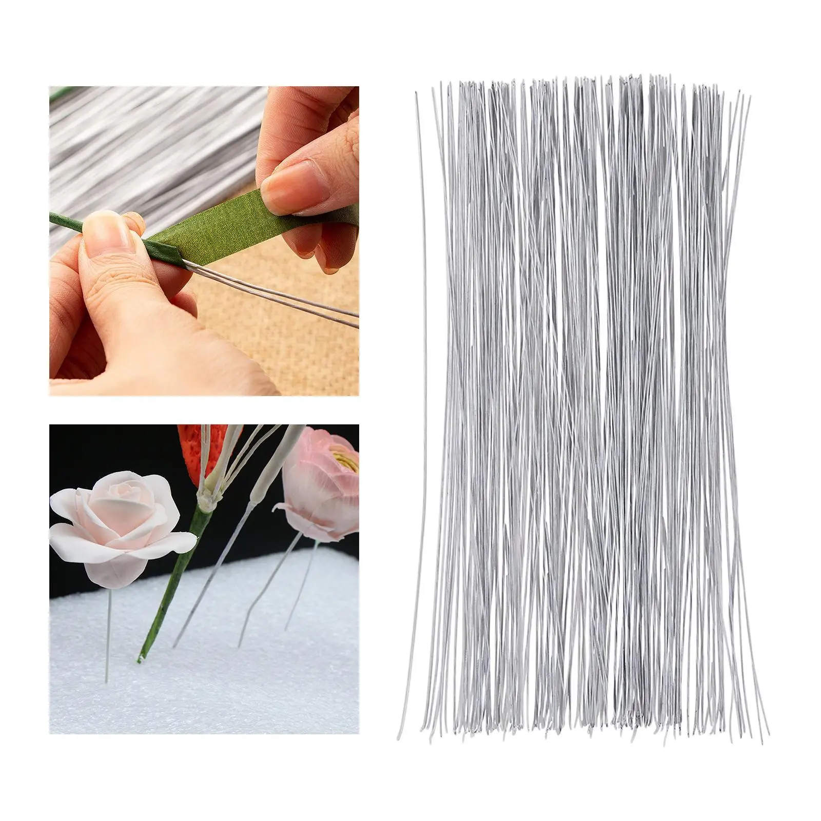 20/22/24/26/28/30 gauge white floral wire 50 pcs