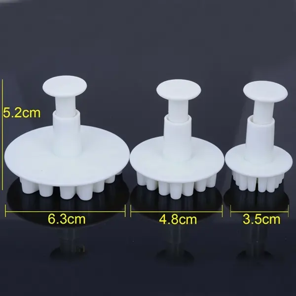 3pcs Snowflake Fondant Cake Decorating Sugarcraft Cutter Plunger set