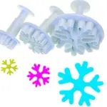 3pcs Snowflake Fondant Cake Decorating Sugarcraft Cutter Plunger set