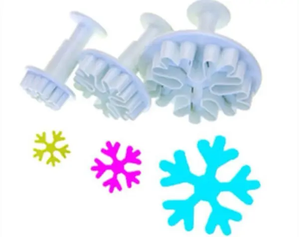 3pcs Snowflake Fondant Cake Decorating Sugarcraft Cutter Plunger set