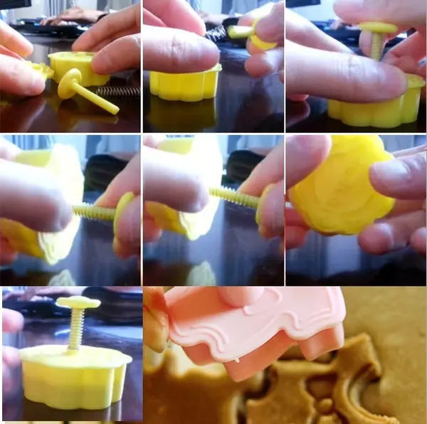 4 pcs Christmas theme cookie cutter plunger set
