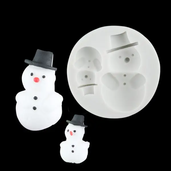 2 cavity Snowman Christmas silicone mould
