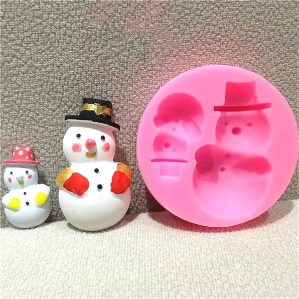 2 cavity Snowman Christmas silicone mould