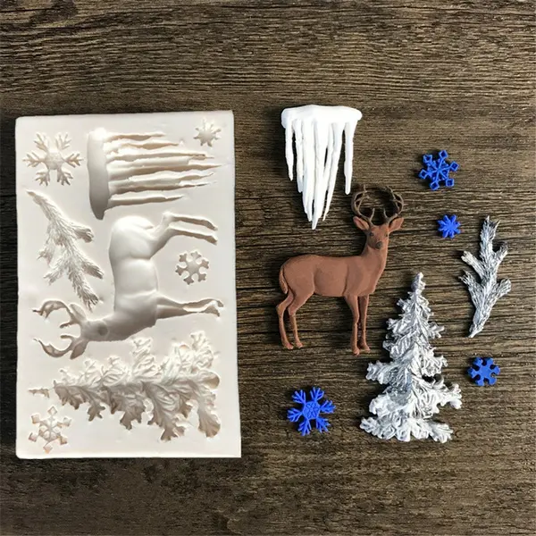Christmas theme reindeer,ice theme silicone mould