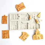Christmas theme winter house silicone mould