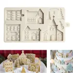 Christmas theme winter house silicone mould
