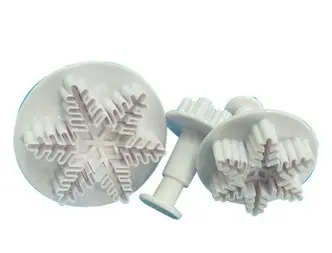 3 pcs set Snowflake Cake Decorating Fondant Plunger Cutters Mold Mould Cookies Tools
