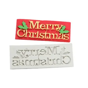 Merry christmas silicone mould for fondant,chocolates,resin etc