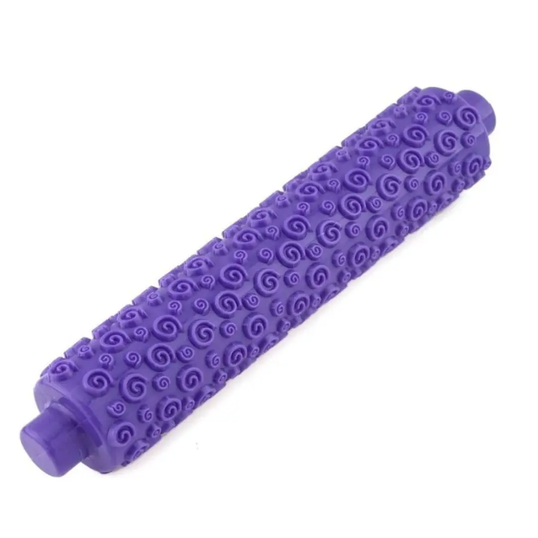 Purple rose flower shape Fondant Embossed Sugarcraft Rolling Pin for cake bread DIY Decorating Mold Gum Paste Tool