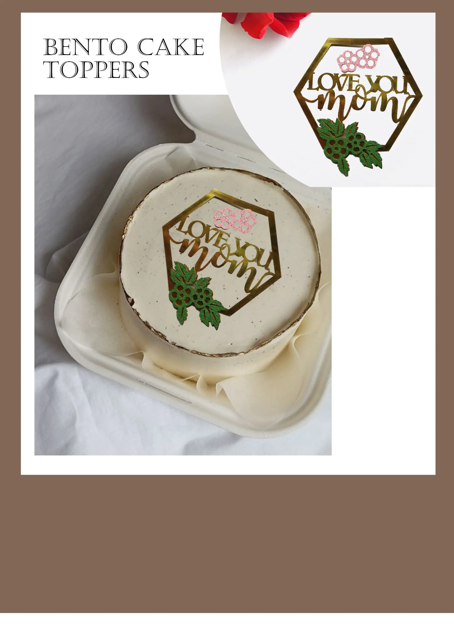 Love you mom cake topper