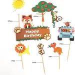 7 pcs Animal cake/cupcake topper theme cake decoration