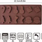 Christmas Silicone Chocolate Molds,3pcs 12-Cavity Cake Molds Candy Baking Cups for Chocolate Bar DIY for Christmas Party Cake Topper with Christmas Theme Shapes