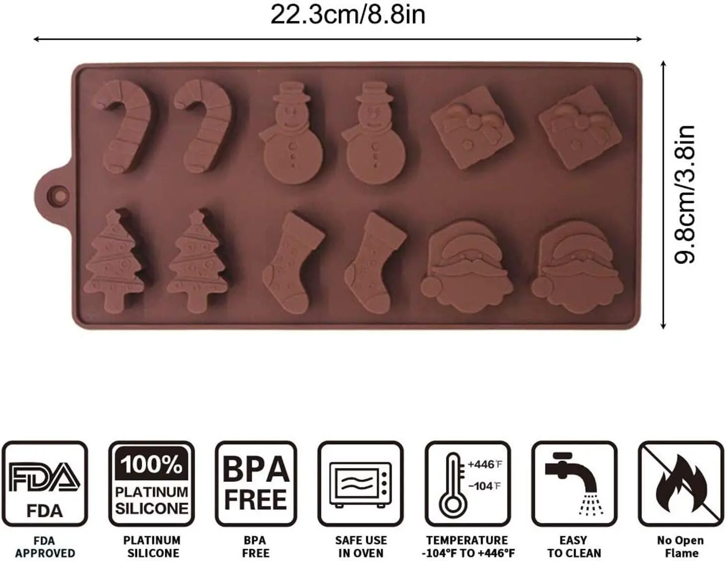 Christmas Silicone Chocolate Molds,3pcs 12-Cavity Cake Molds Candy Baking Cups for Chocolate Bar DIY for Christmas Party Cake Topper with Christmas Theme Shapes
