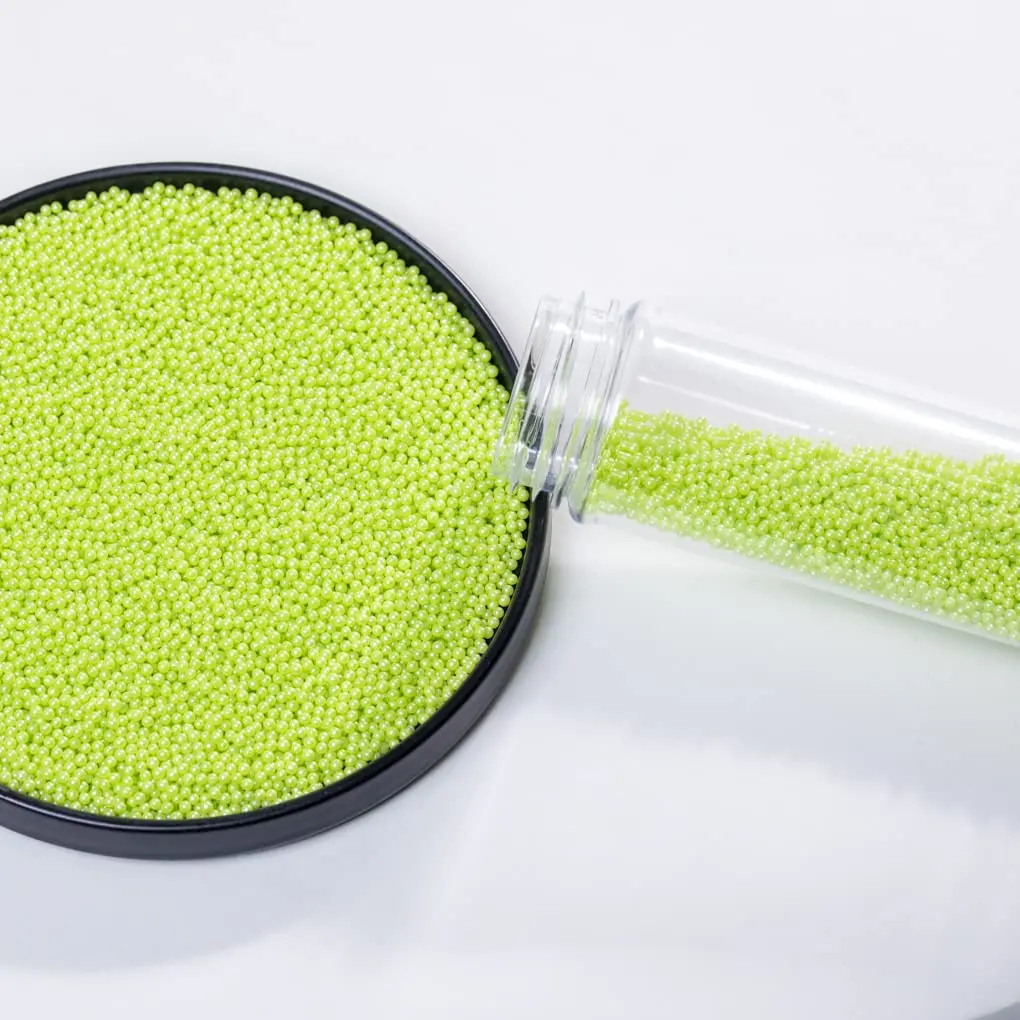 Green Edible Pearl Christmas Sprinklers (2mm) 100gm