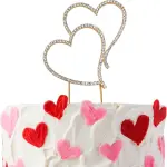 Crystal Alloy Rhinestone Heart Shape Cake Topper