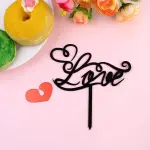 1 pcs black love topper with heart heart