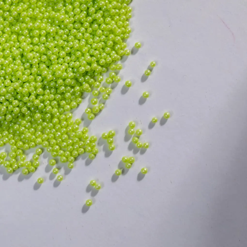 Green Edible Pearl Christmas Sprinklers (2mm) 100gm