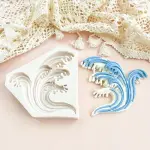 Large Sea Wave Spray Liquid classic brooch Silicone Mould