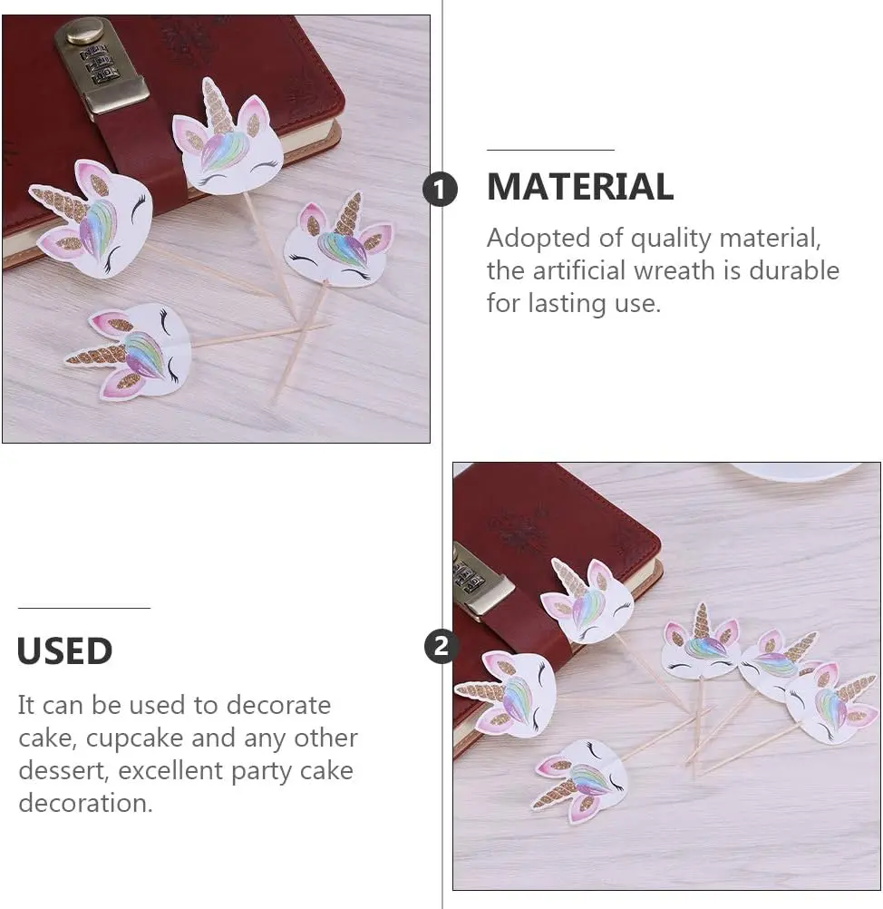 24 pcs Unicorn theme for Cake and cupcake Topper