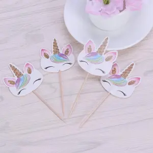 24 pcs Unicorn theme for Cake and cupcake Topper
