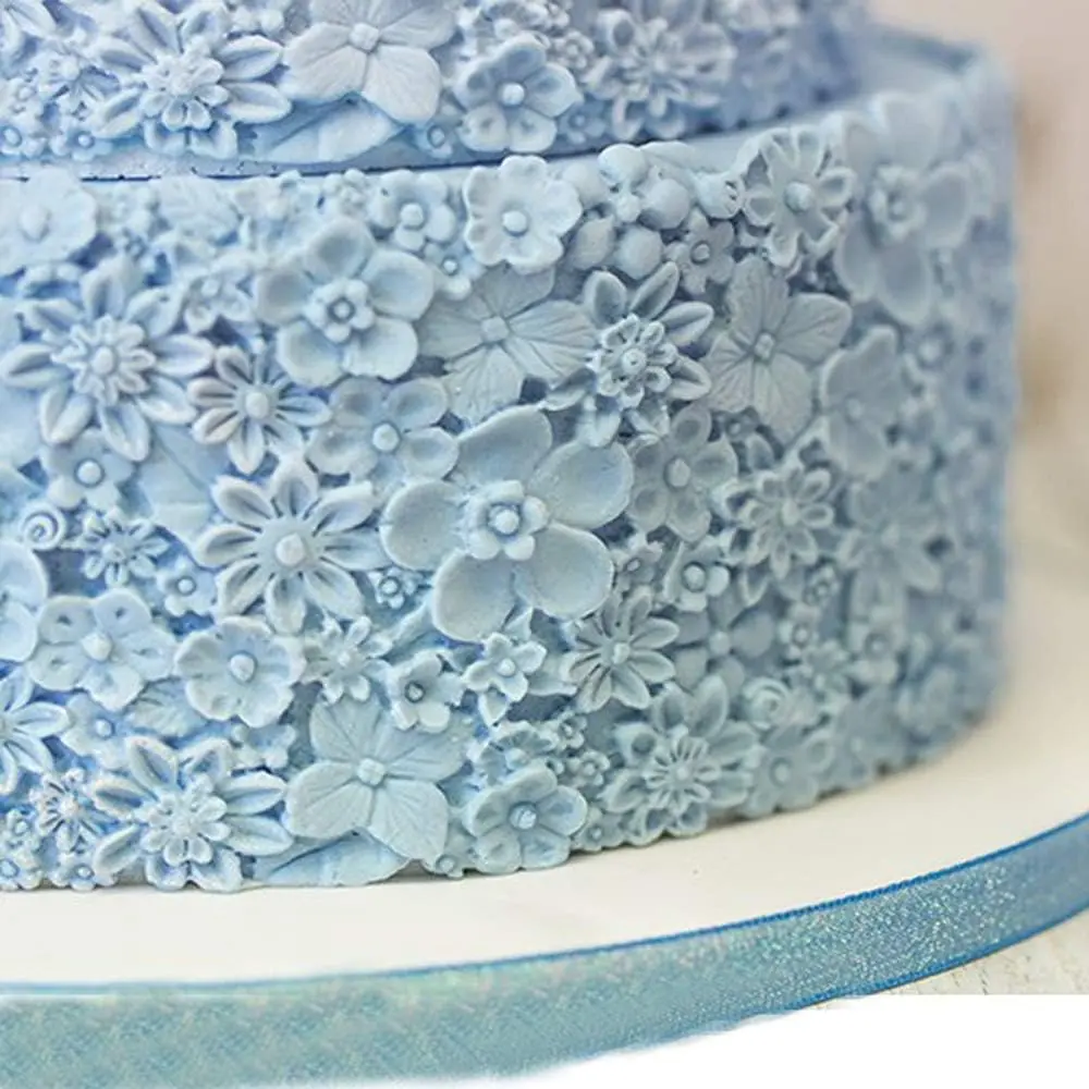 Flower Silicone Embossing Mat Fondant Impression Textured Lace Mat Cake Border Brim Decorating Mould