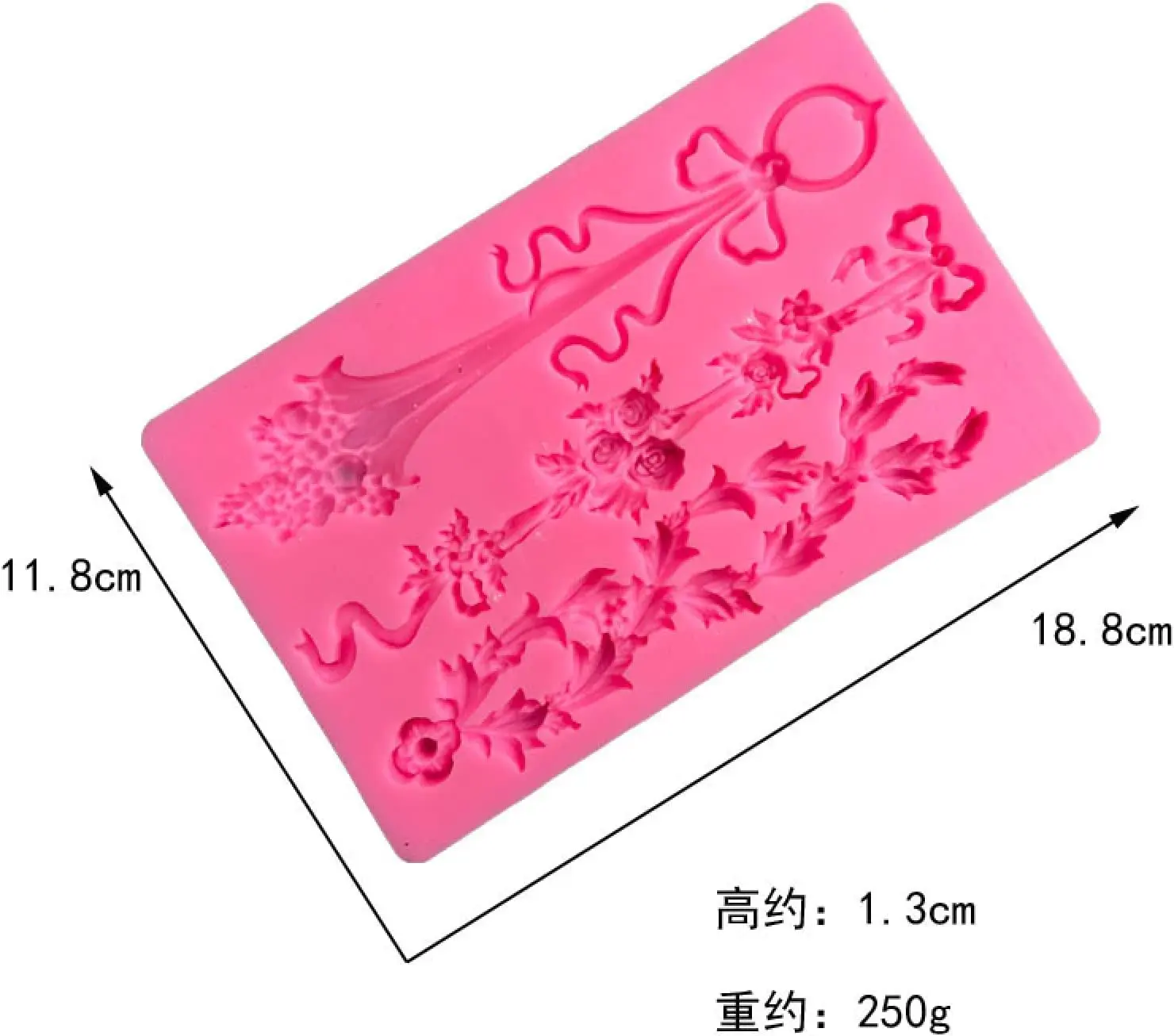 European Style Retro Embossed Flower Pattern chain boarder Lace Silicone Mould