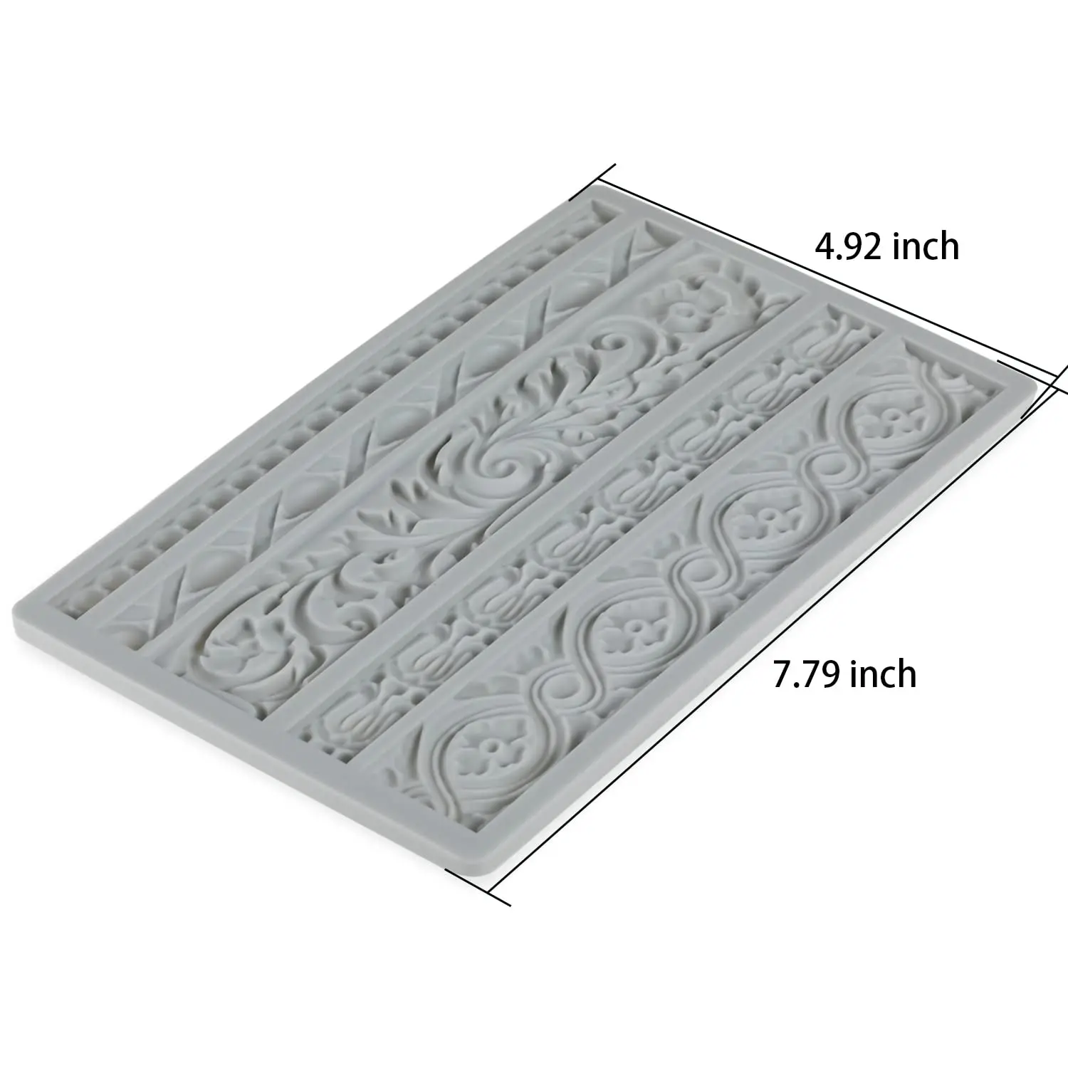 Vintage Lace Border Fondant Silicone boarder Mould,5 Cavity