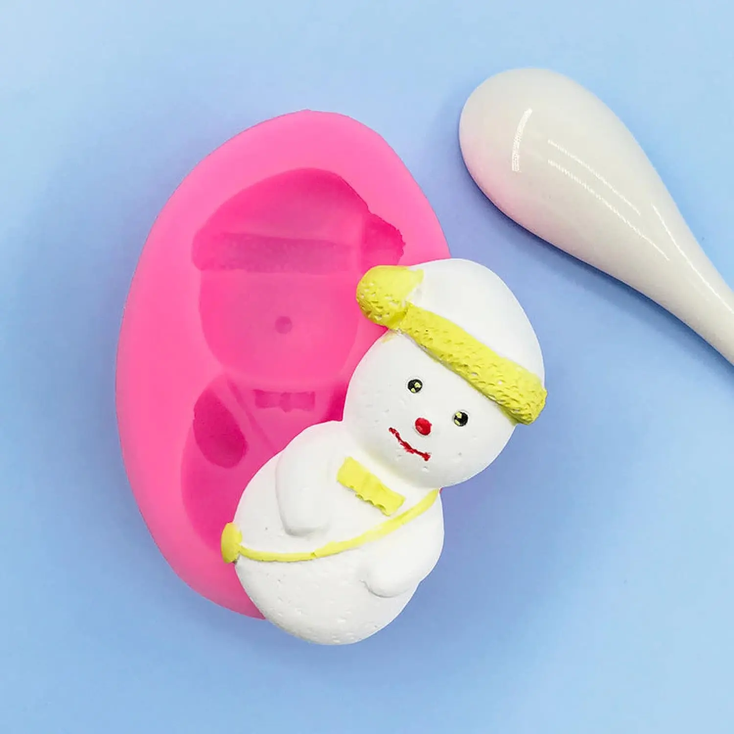 Single cavity snowman silicone mould