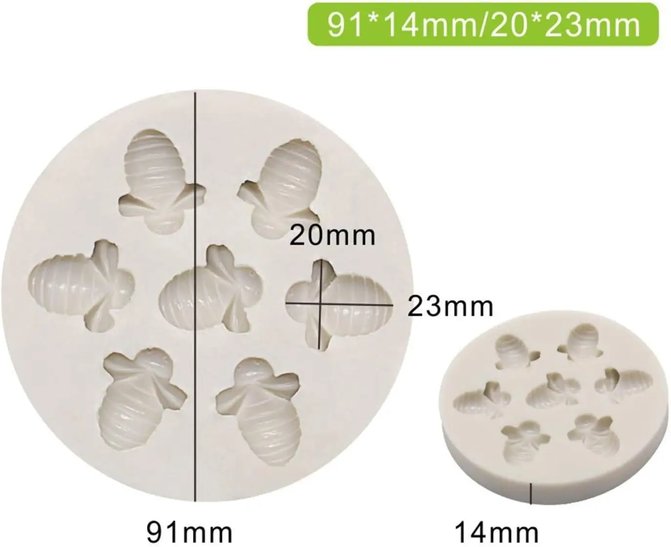 7 Cavity Bumble Bee honey bee Silicone Mould for Chocolate,DIY Soap Mould,3D Bee silicone fondant mould