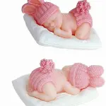 3D Sleeping Baby with a Pillow Silicone Mould