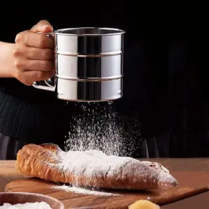 One-Handed Flour Sifter,Stainless Steel Flour Icing Sugar Sifter